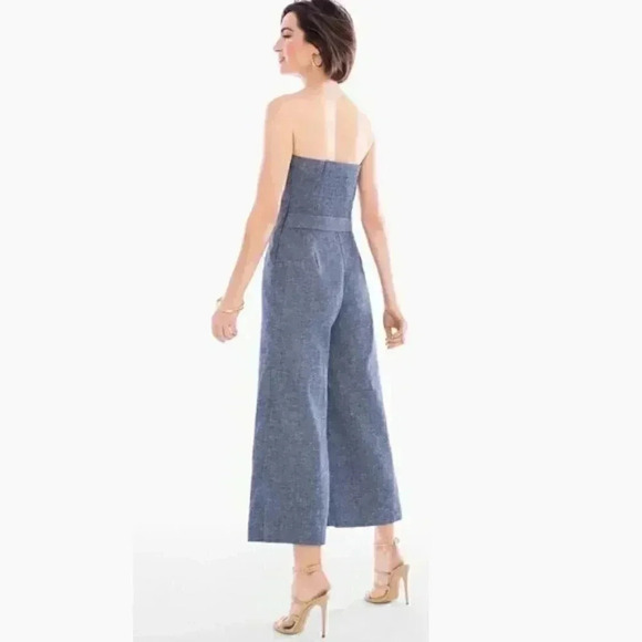 Chico's Black Label Indigo Twill Jumpsuit - Picture 3 of 11